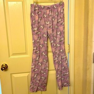 Justice pajama pants with cute unicorns size 18/20-only worn a few times